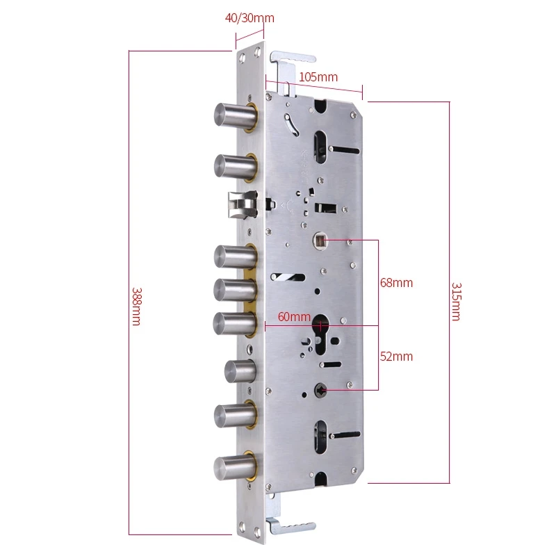 High Quality Smart Wifi Fingerprint Door Lock Mortise Stainless Latch Lock Customized Size Lock Body