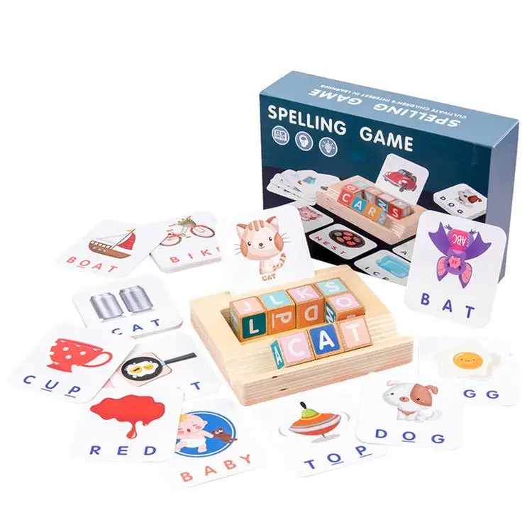 
Early childhood education English letters spell word game 26 letter matching cognitive wooden toys English educational toys 