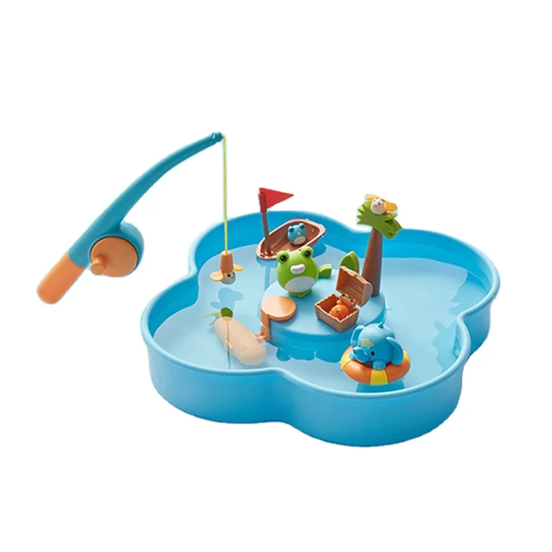 Drifting adventure waterpark toys blue sand table beach toy sand magnetic fishing toy kids creative DIY assembling