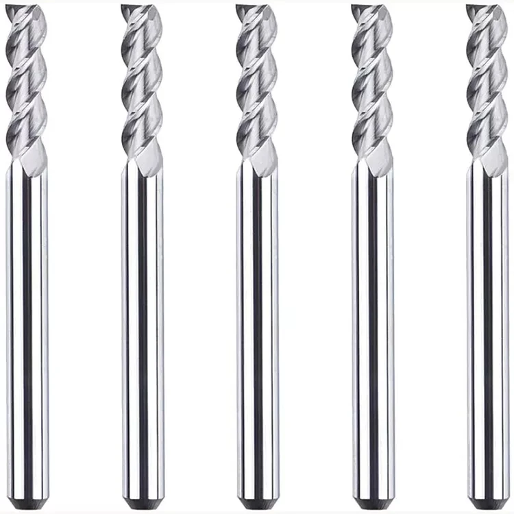 1.5 inches Long 1/8 End Mills for Aluminum 3 Flutes CNC Spiral Router Bits for Aluminum Cut