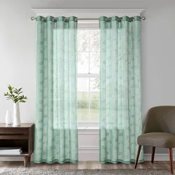 Modern simple embroidery curtain shading blackout curtain fabric vertical curtains for the living room