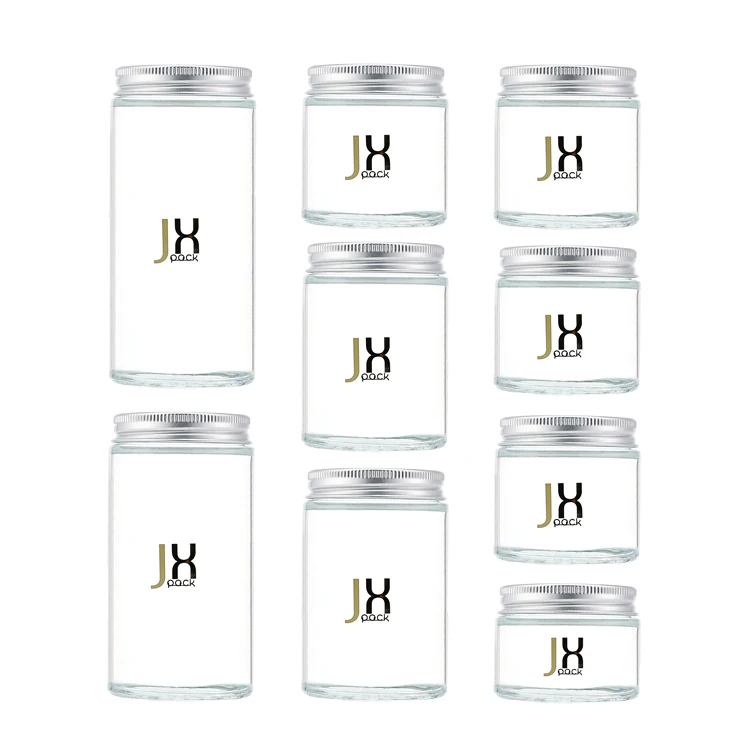 Wholesale kitchen child proof bottle airtight glass jar for storage with aluminum lid for tea and coffee