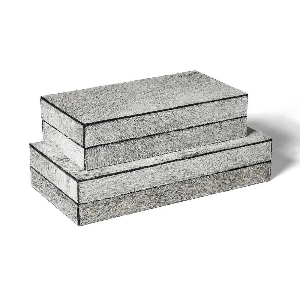 High Glade Customized Horse Hair Leather Gift Boxes Organizer Decorative Storage Box For Home Decor