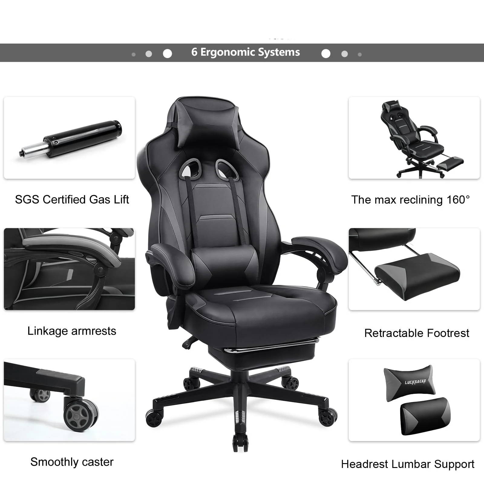 Peru Factory Direct Quality Gaming Chair Leg Rest Ergonomic Gaming Chair with Footrest PU Leather Office Desk Chair High Back