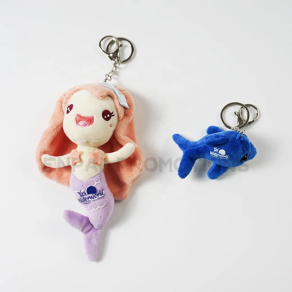 Wholesale Customized animal stuffed plush wolf dog keychain toy as giveaways for promotional events with logo printed embroidery