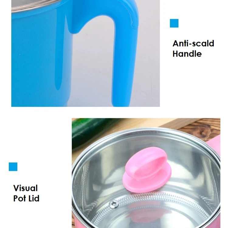 Factory wholesale multi-functional stockpot mini electric cooking pot single dormitory travel plug-in cooking pot glass cover
