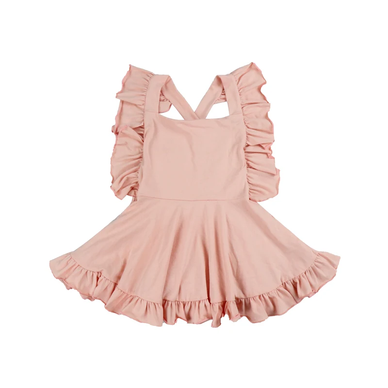 2023 Yiwu Yiyuan lovely little girls pink dress kids summer dress girls infant princess ruffed cotton frock 6month baby dress
