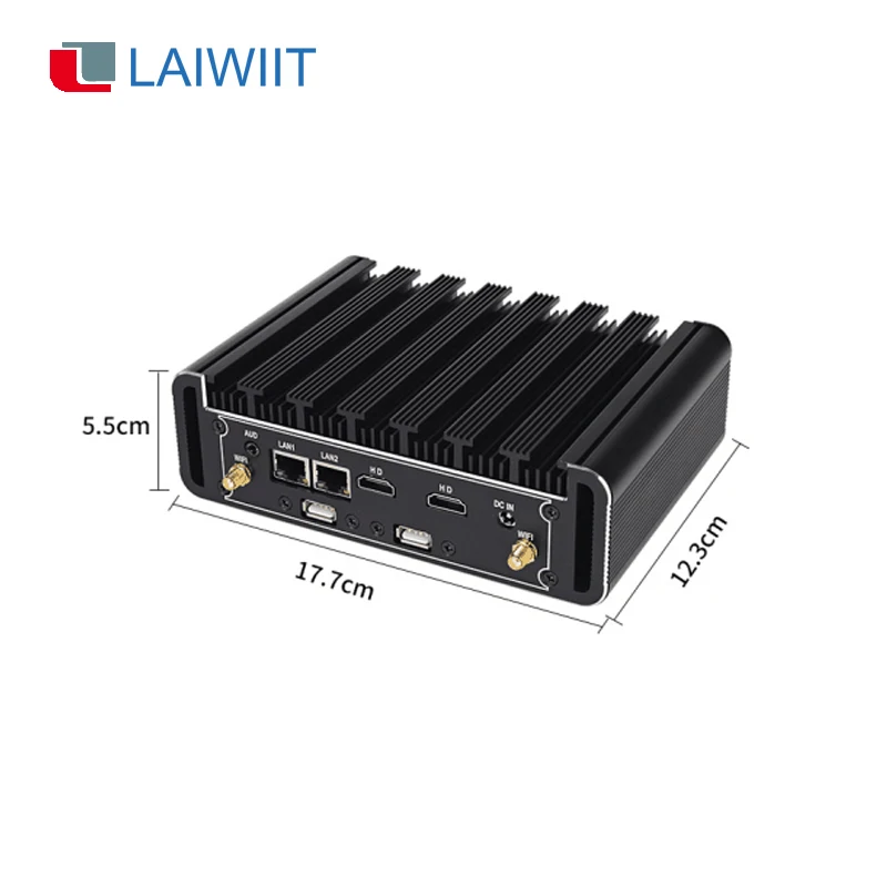 LAIWIIT Industrial Desktop Computer All in One PC Fanless CPU Intel Core I3 Gaming Mini PC