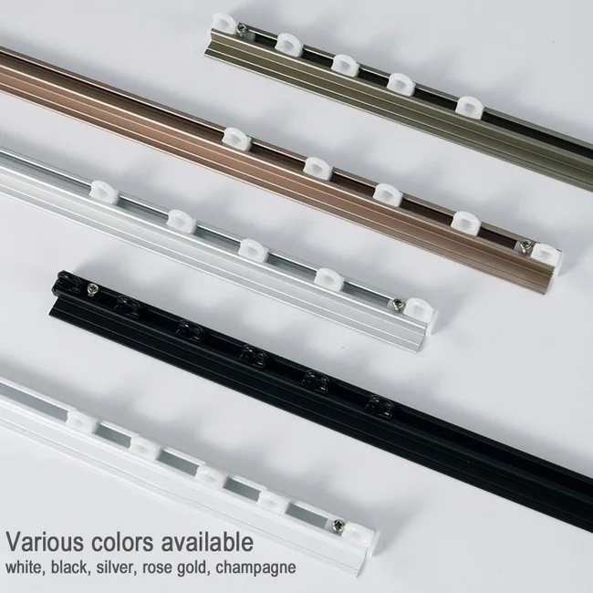 Punch-free ripple fold rails Hospital Hotel Home Window rails rod  1m- 6m Heavy Duty Aluminum Ceiling  Curtain Track