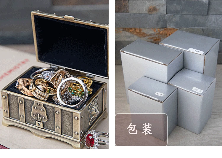 Creative Metal Jewelry Box European Retro Pirate Treasure Chest Alloy High-end Jewelry Storage Box For Girls Gifts