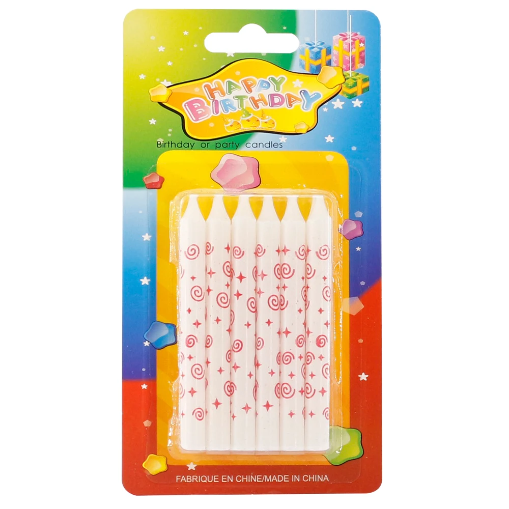 New Design Happy Birthday Cake Candle Red Silk Thread Pattern Birthday Candle For Kids