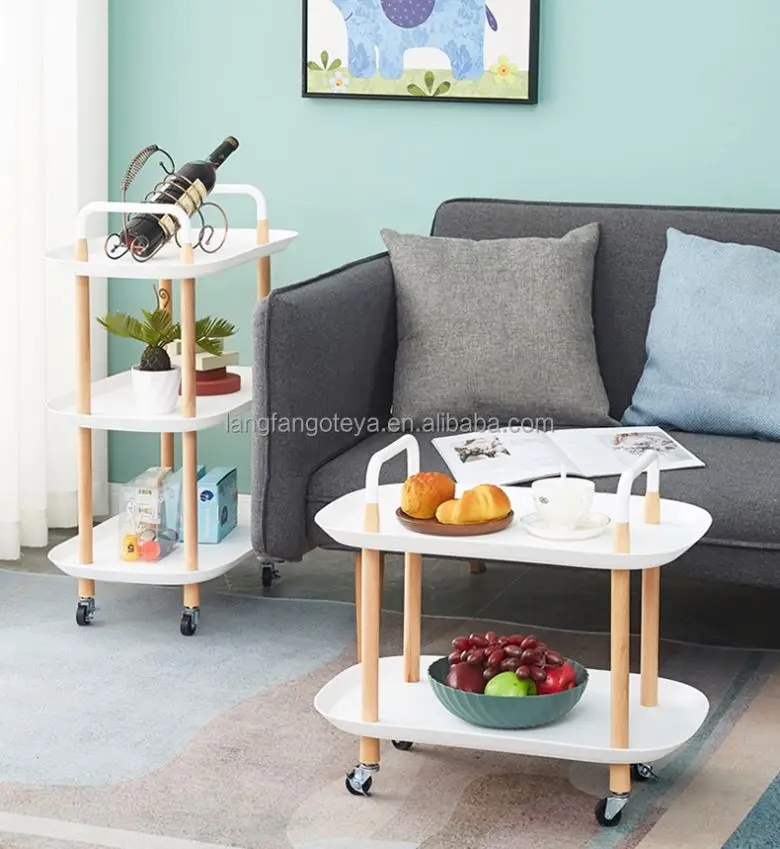 Competitive price Storage cart plastic utility cart rolling trolley 3 tier organizer plastic storage cart for living room