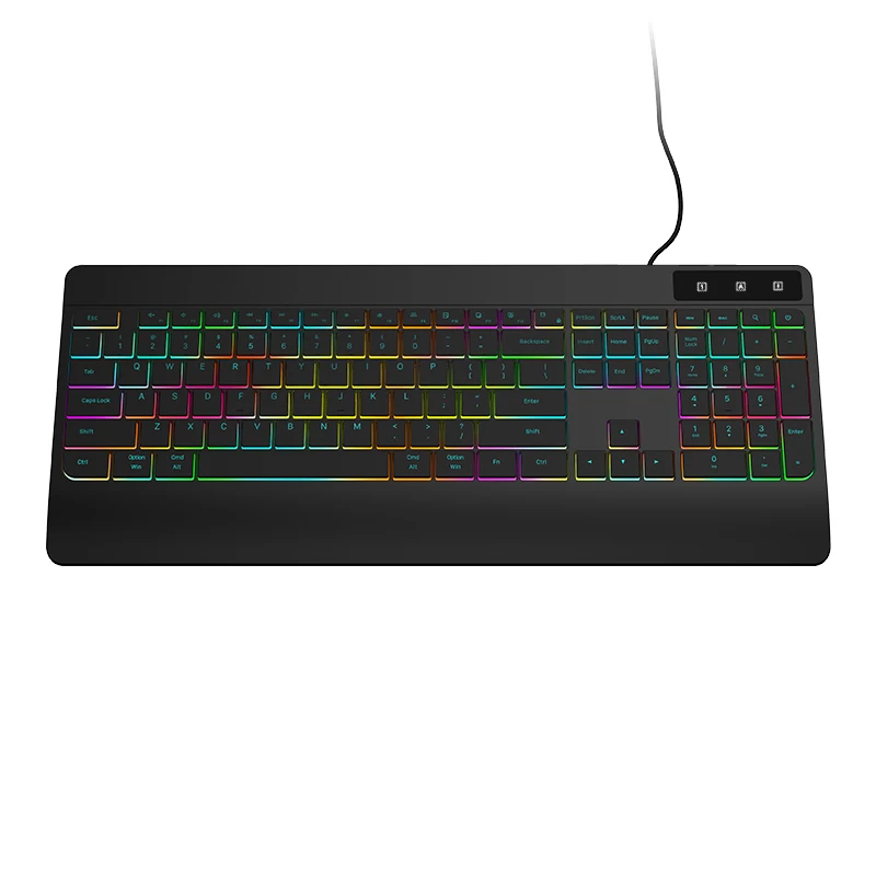 Оригинальная Проводная клавиатура ODM с логотипом на заказ, водонепроницаемая Бесшумная профессиональная подсветка RGB, светодиодная Проводная клавиатура для ПК