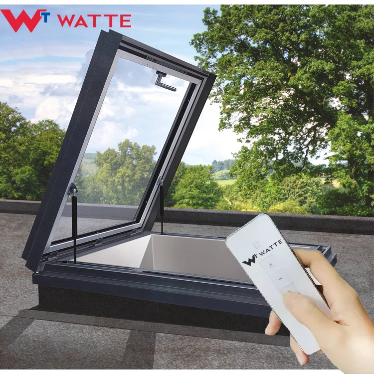 Electric Sky Roof Access Hatches Skylight Ventilation Window Motorised Open Double Glazed Glass Rooflights For Flat Roof