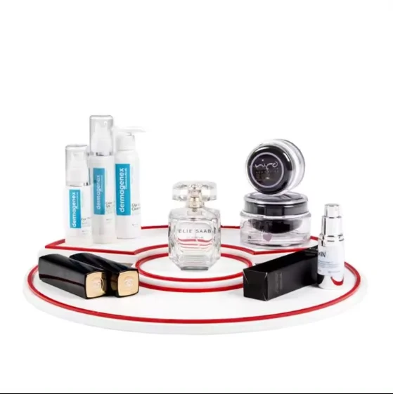 Fashion Customized Makeup Stand Display Rack Counter Acrylic Cosmetics Display Rack centerpiece acrylic display