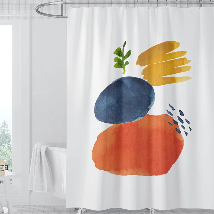 2022 Amazon Hot Selling Shower Curtain For Bathroom Printed Waterproof Designers Shower Curtains Set Shower Curtain Fabric