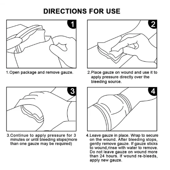 High-quality tactical survival Z-type folding hemostatic kaolin hemostatic medical gauze