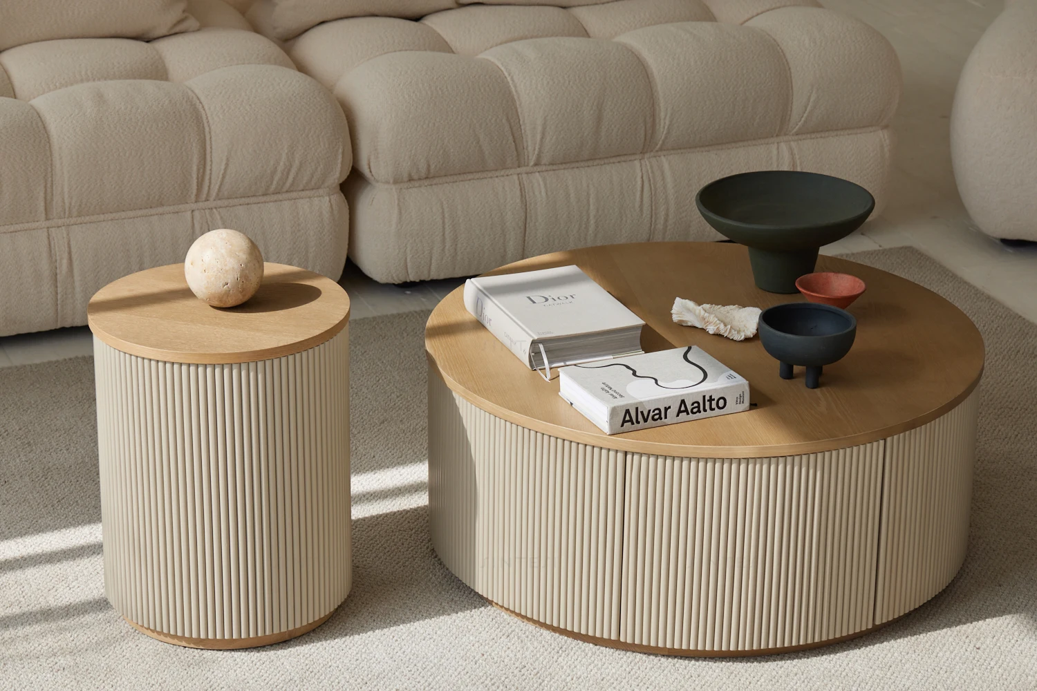 Minimal Modernism Other Furniture oak small wooden coffee tables modern style side table with storage