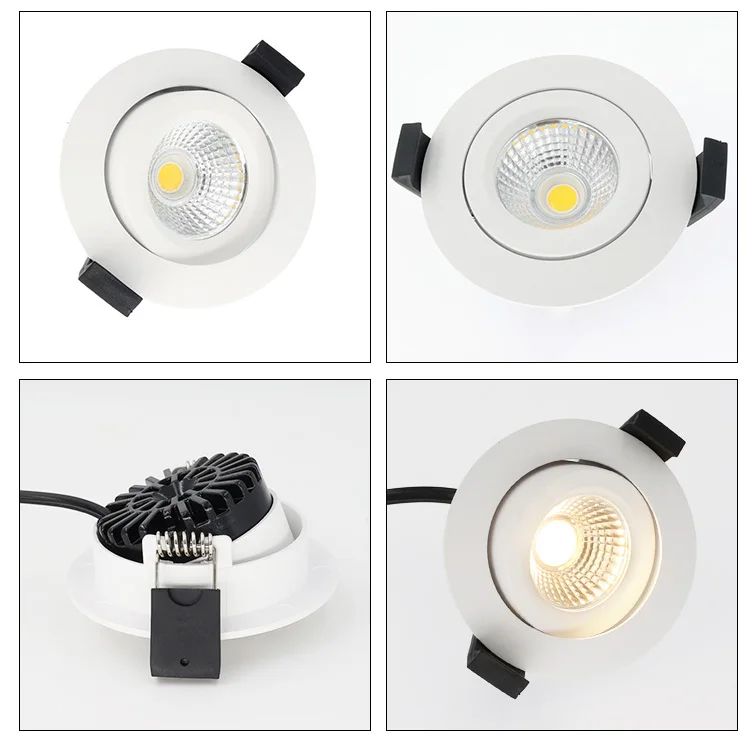 Commercial Indoor IP44 4000K Round White DOB Spot Down Light Fixture 6W COB Dali Dimmable Recessed Led Downlight For Housing