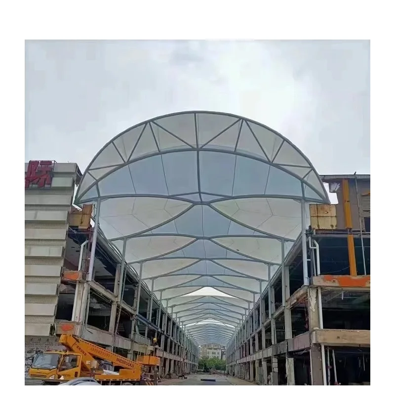 Airport outdoor embrane structure building PTFE PVC transparent tensile membrane canopy tipi tent for a hotel rooms