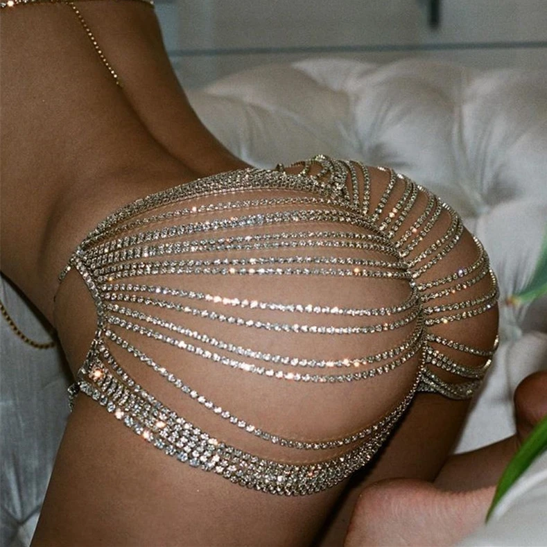 Wholesale Summer Bikini Dance Waist Belly Chain Body Jewelry Sexy Shorts Belly Chain Crystal Diamond Chain Body Accessories