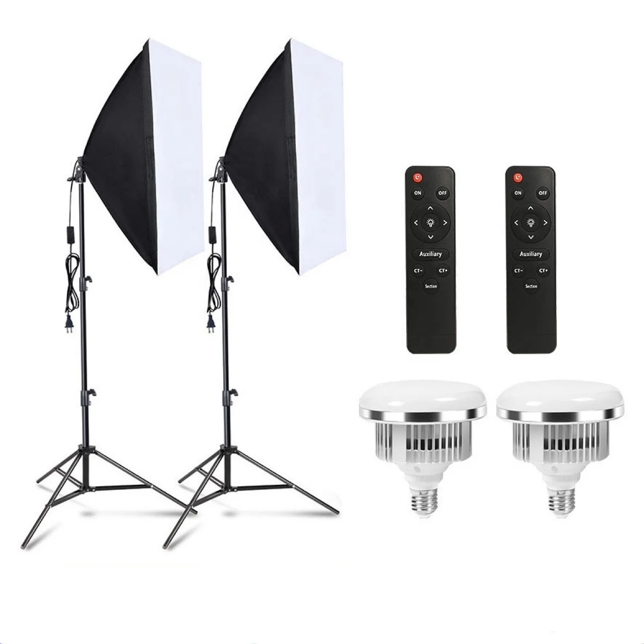 50*70 cm Softbox Set LED 85W Photography Bulb 3200-5600k Remote Control Softbox with Tripod Stand