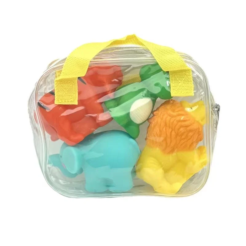 Rubber Bath Toy Animal Toddler Baby Bathtub Squirter No Hole Mold Free Bathroom Shower Sea Animal Bath Toy