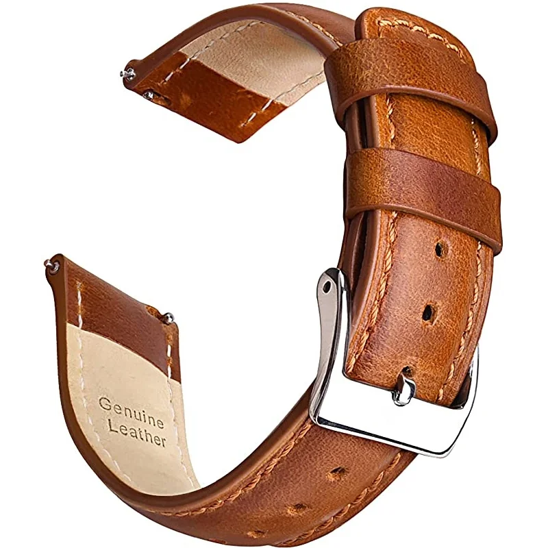 Boshiho Top Seller Leather Watch Band High Quality Horween Leather Watch Strap 20/22/24mm Bracelet for Smart Watch
