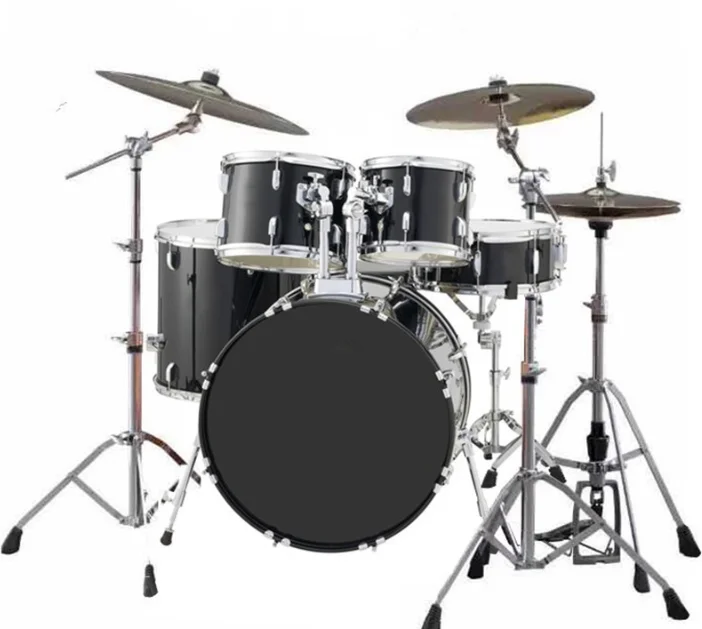 Wholesale Professional Red Acoustic Jazz Drum Set 5pcs with Black Steel Snare Drum Made in China Musical Instruments