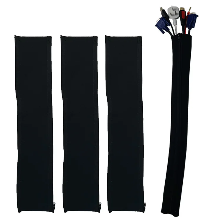 Custom Sizes Neoprene Cord Organizer Flexible Cable Sleeve Wrap Covers Wire Cable Management Sleeve