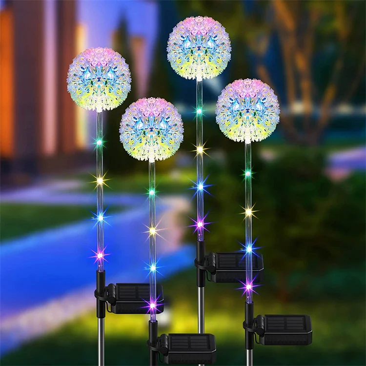 6/16 LED Outdoor Solar Led Light Garden Solar Garden Flower Light Artificial Flower Dandelion Lamp For Yard Landscape Decor