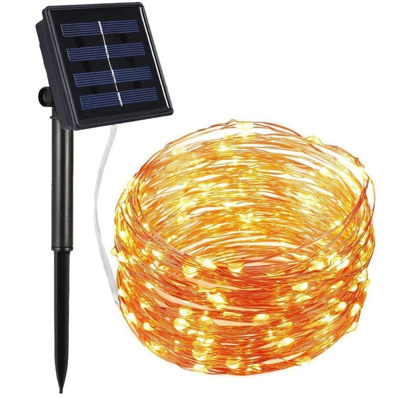Outdoor Waterproof 12M Light String 100 Led Christmas Halloween Solar Led String Lights For Holiday Decoration