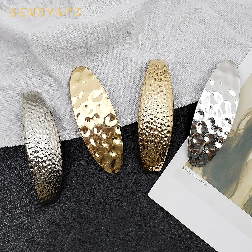 Fashion new metal hairpin gold silver girls arc-shaped geometry hair clip alloy simplicity spring clip wholesale