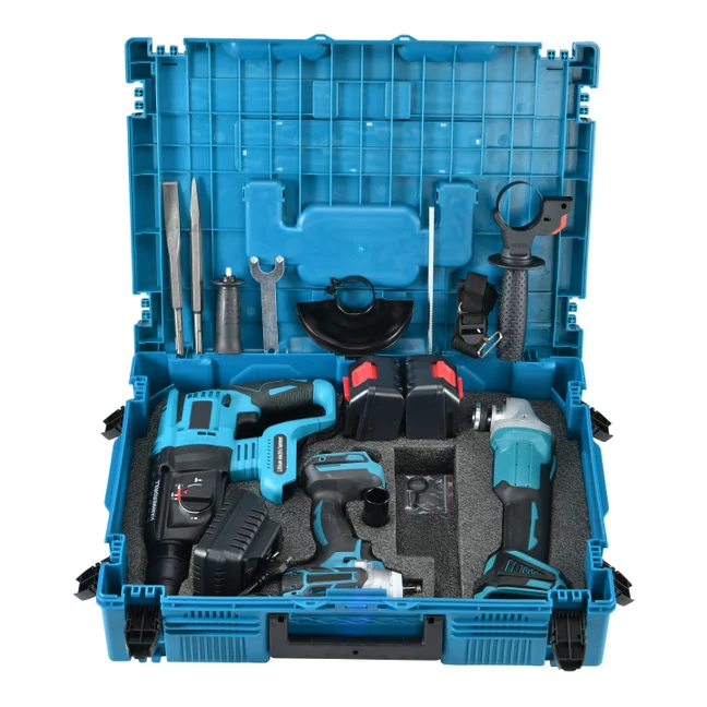 21VMultipurpose Power Tools Rechargeable Lithium Battery Washer Cordless Chain Reciprocating Saw Angle Grinder Polisher Set