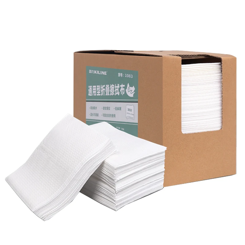 Factory Supply Pulp+PET Heavy Duty Super Absorbent Nonwoven Wiping Cloth Industrial Wipes In Box ReplaceKimberlyKIMTECH94213