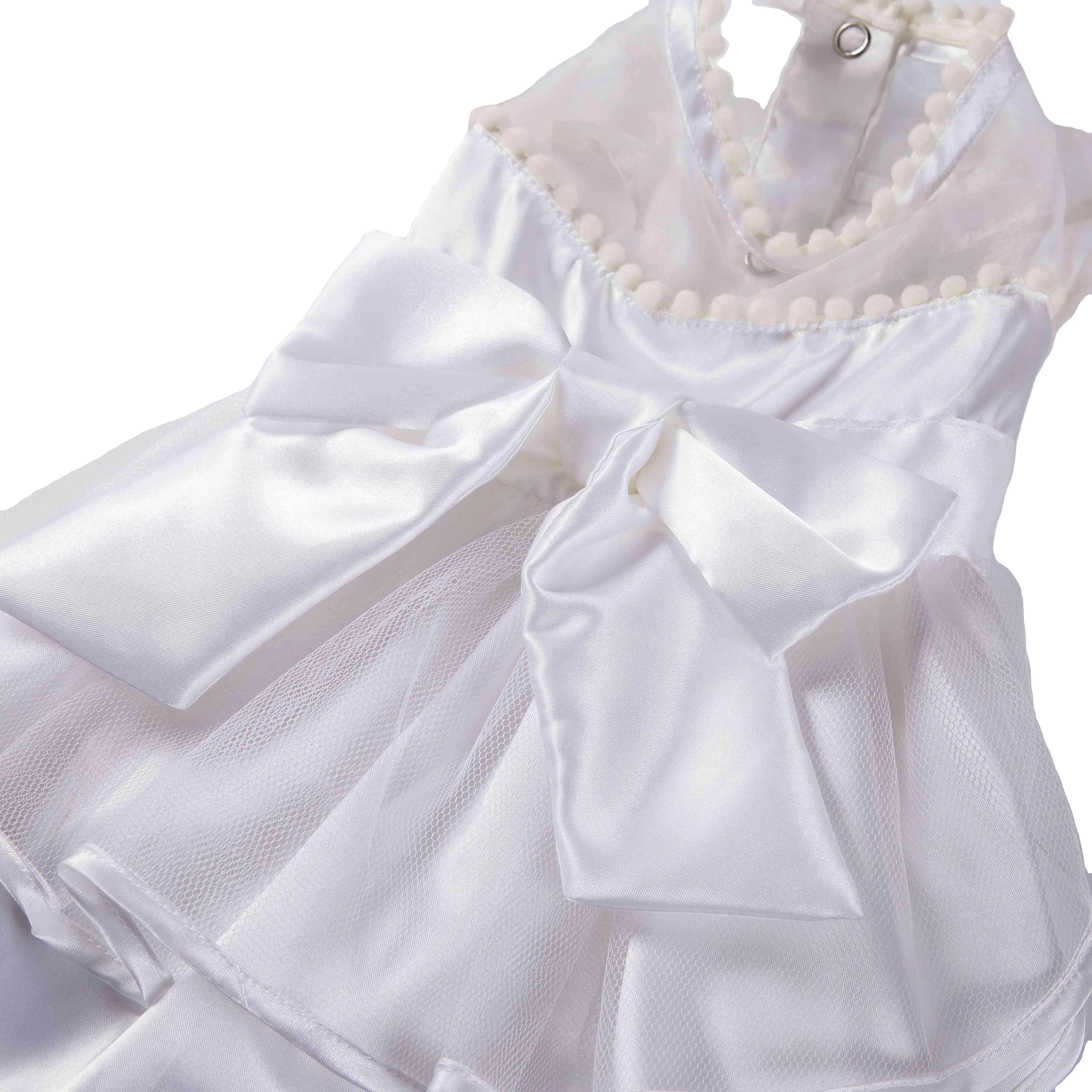 Wholesale White Bow Silk Vest Cake Dress Luxury Pet Dog Cat Wedding Dresses