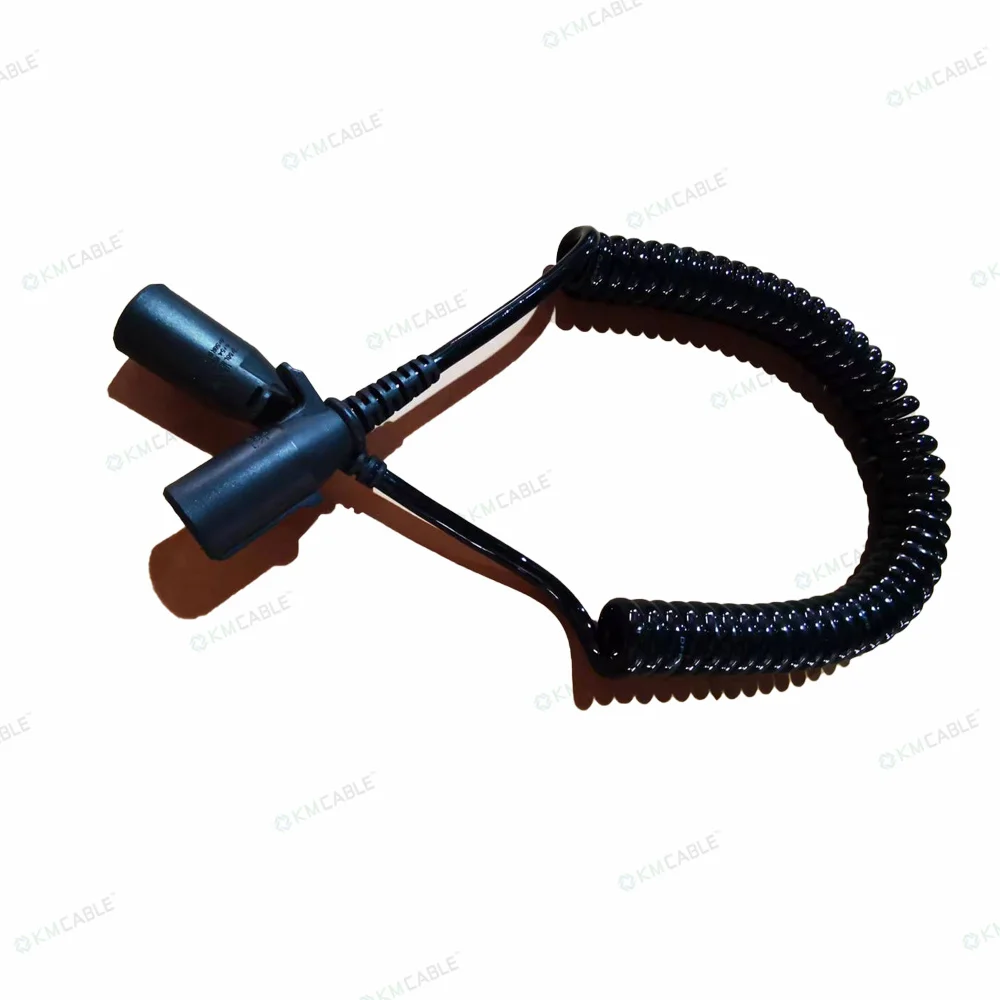 7 way pin copper conductor wire SAE J560 Heavy duty vehicles ISO 1185 Trailer Connector Coiled Cables