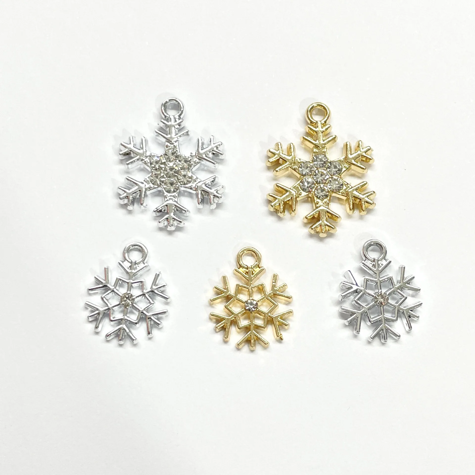 Diamond snowflake diy pendant earrings bracelet female zinc alloy electroplating spot diamond jewelry small matching