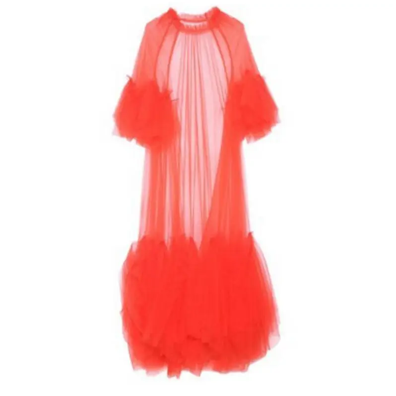 Bettergirl Fashion Elegant Summer new long dress with multi-level hem pleated vacation mesh skirt