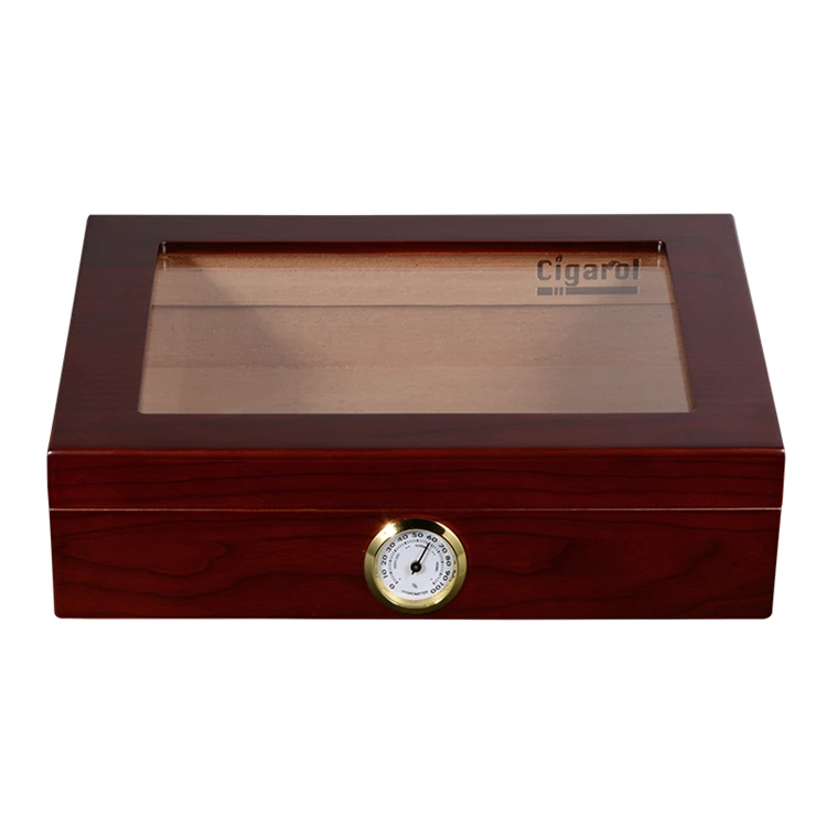 Best Sale On Amazon Spanish Cedar Top Glass Cigar Humidor Box