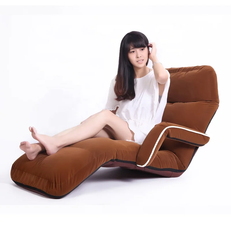 
Floor Folding Chaise Armchair Lounge Chair Modern Fashion Living Room Comfort Daybed Lazy Reclining Upholstered Sleeper Sofa Bed 