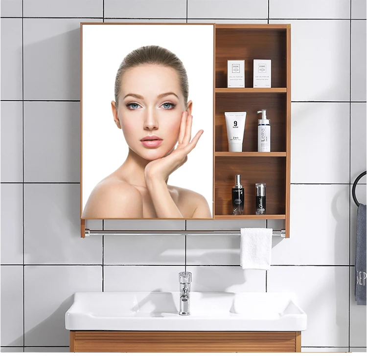 Space aluminum bathroom cabinet combination wash basin vanity mirror cabinet modern and simple