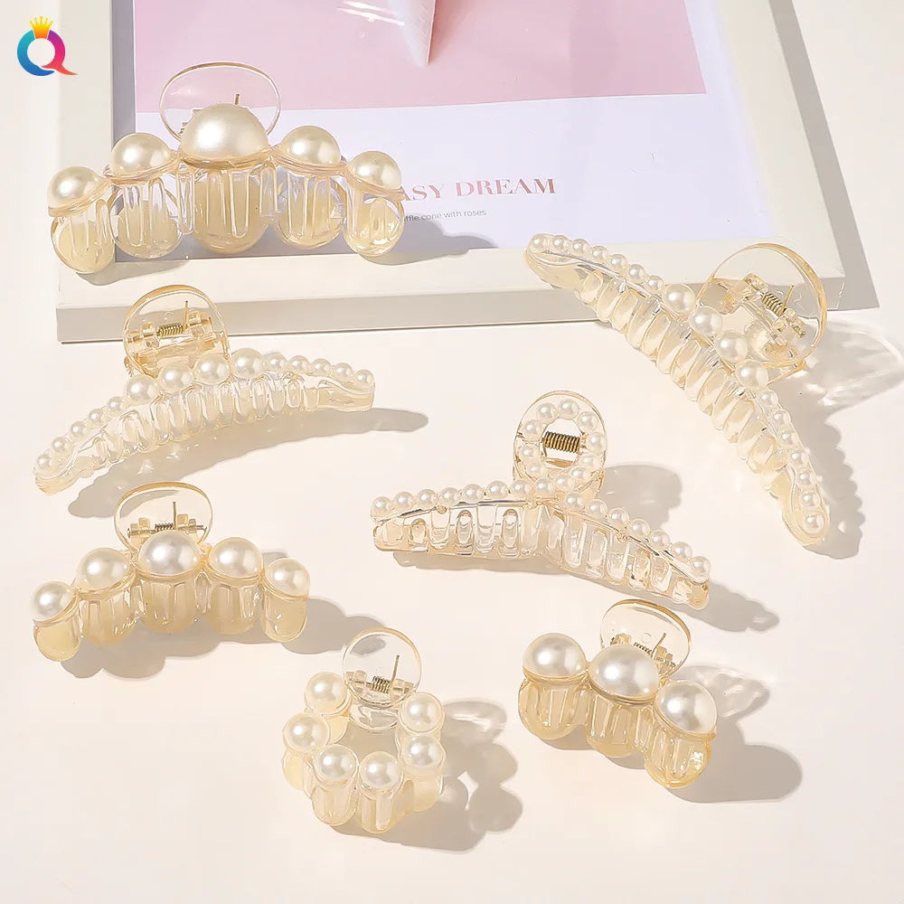 South Korea pearl hear pin hair clips simple large hair pins with words headwear