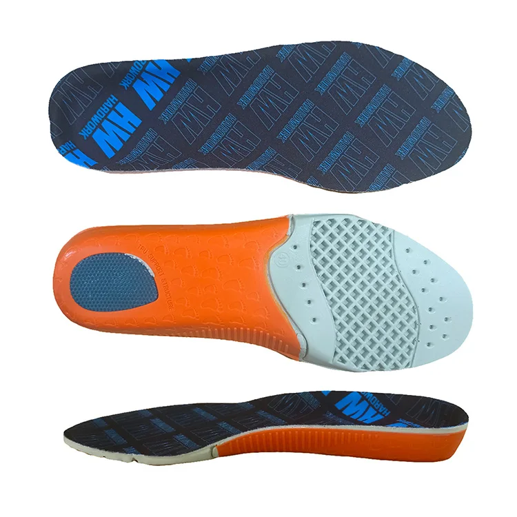 High Quality PU Sports Insoles Shock Absorption Heel Protection Plantar Fasciitis Relief For Men and Women Shoes Insole