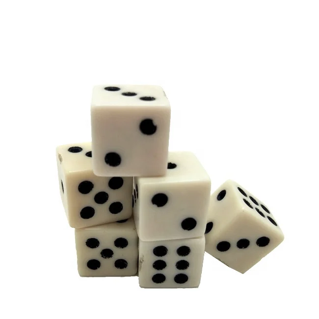 16mm unique design beige square corner dice with black dots