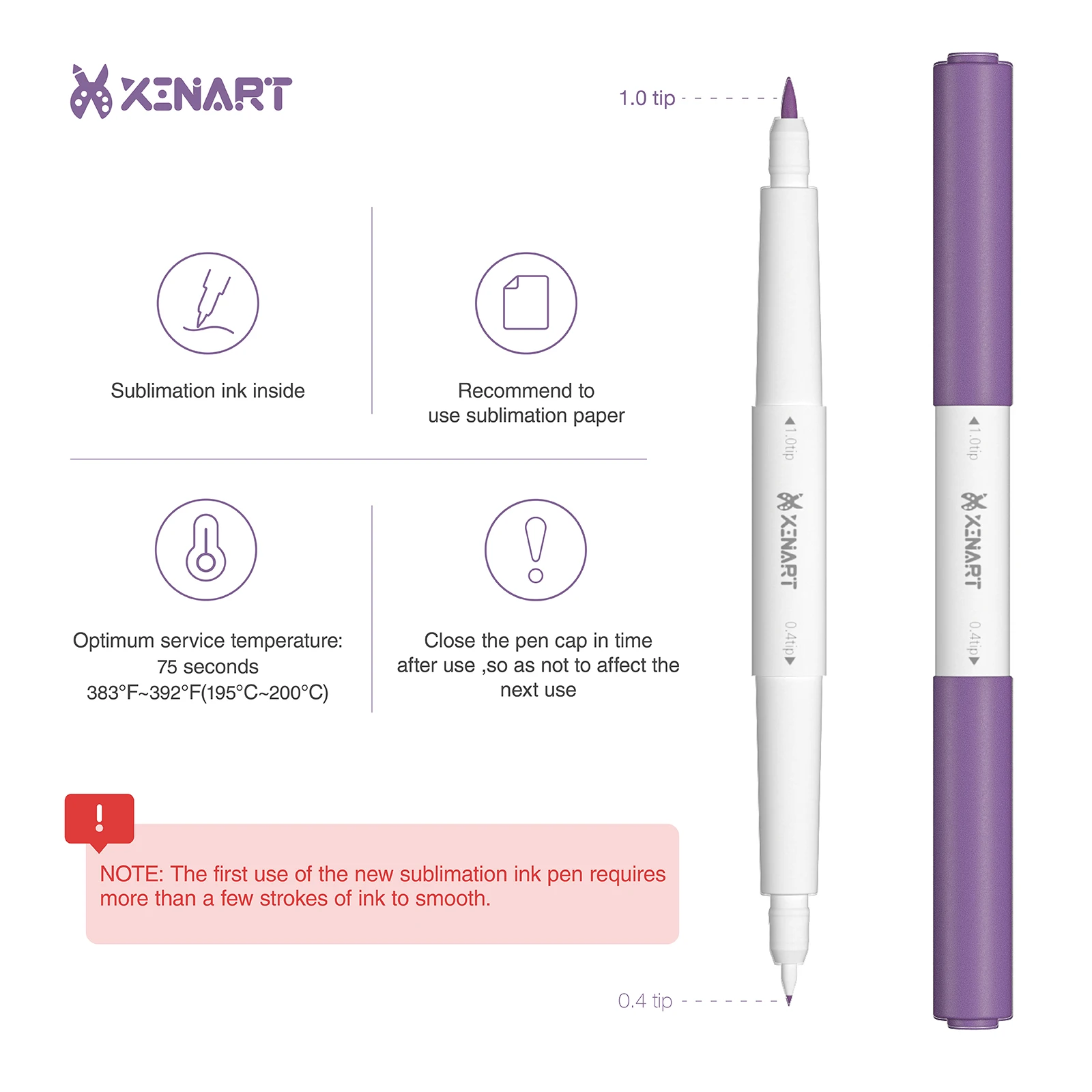 Сублимационная чернильная ручка Xinart для Cricut Maker 3/Maker/Explore 3/Air 2/Воздушный чертеж Mugpress 36 цветов с двойным наконечником 0 4 +
