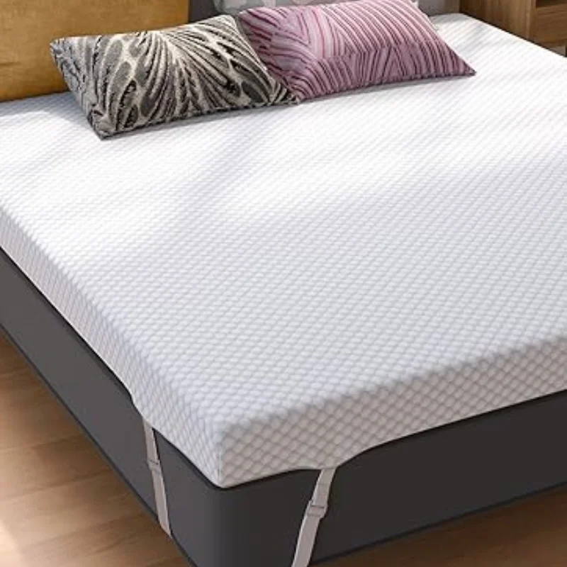 Mattress Topper Memory Foam Pressure-Relieving  Mattress Pad with Skin-friendly Cover for College Dorm RV Car Tent