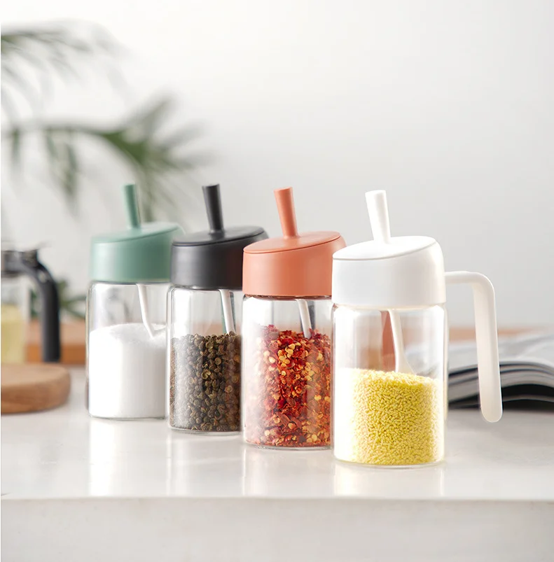 250ml Kitchen storage container Spice Seasoning jar Glass Seasoning Salt Sugar Sealed Jar