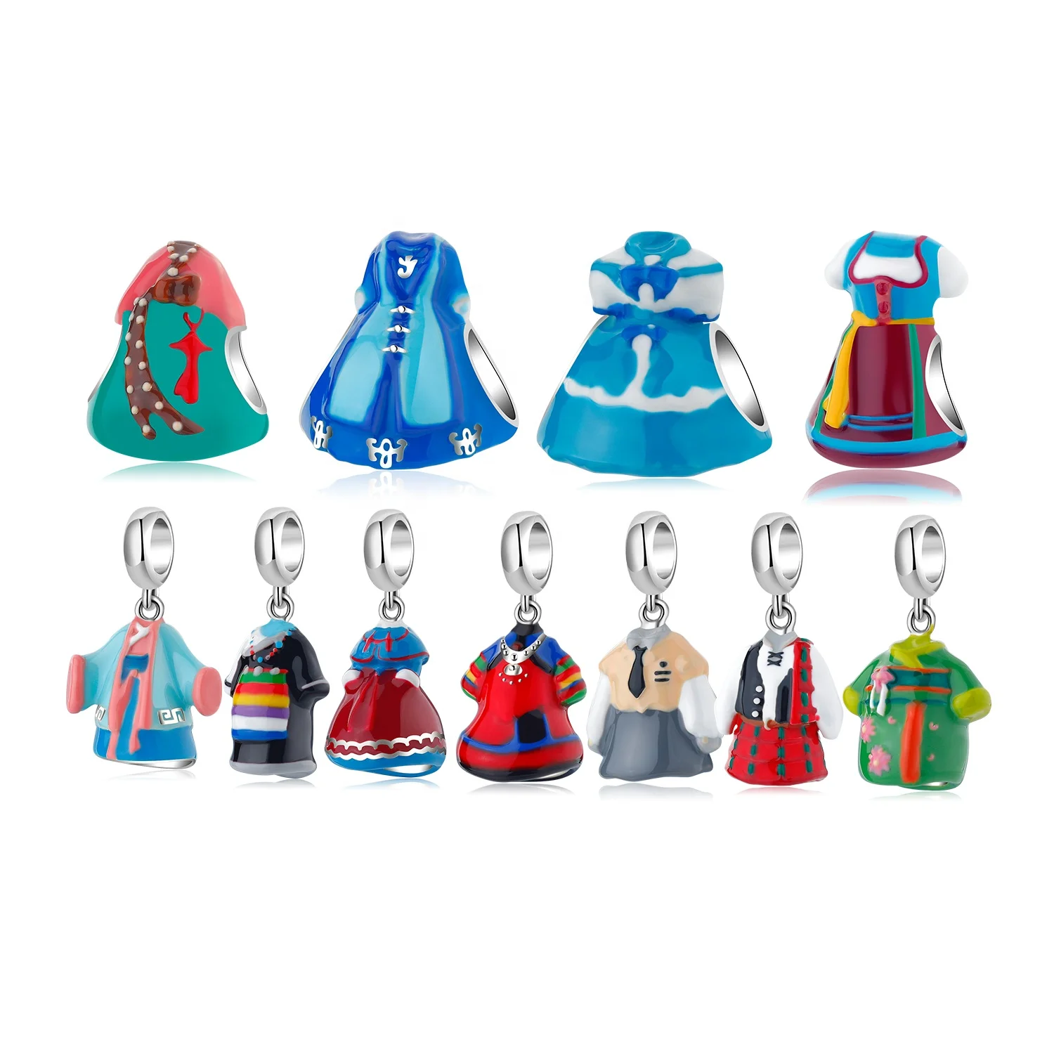 Designer Charms 925 Sterling Silver All kinds of clothing College uniform Beads Jewelry Fit Original Women Bracelets Necklace