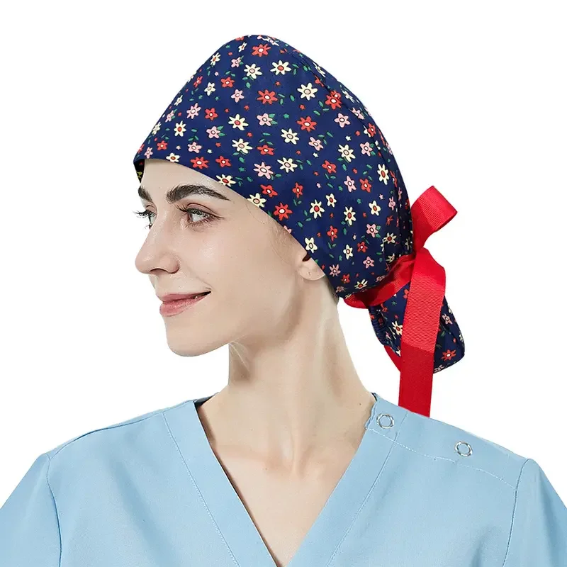 Adjustable Hospital Medical Working Cap Nursing Surgical Nurses Hair Caps Hat For Long Hair Scrub Bonnets